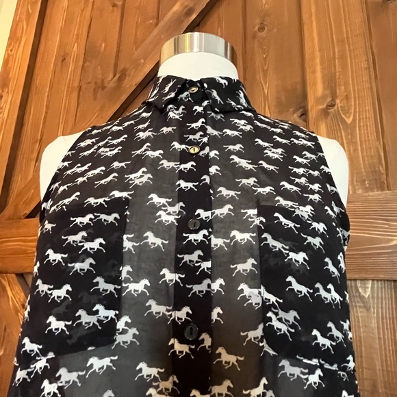 Horse blouse sleeveless Size Small - Picture 8 of 8